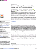 Cover page: Urinary metabolic profile and its predictive indexes after MSG consumption in rat