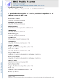 Cover page: A qualitative description of service providers’ experiences of ethical issues in HIV care