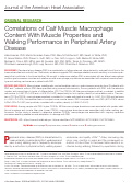 Cover page: Correlations of Calf Muscle Macrophage Content With Muscle Properties and Walking Performance in Peripheral Artery Disease.