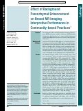 Cover page: Effect of Background Parenchymal Enhancement on Breast MR Imaging Interpretive Performance in Community-based Practices.