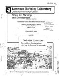 Cover page: CONFERENCE REPORT ON GREENHOUSE GASES AND GLOBAL CLIMATE CHANGE, LAURENCE LIVERMORE NATIONAL LABORATORY, LIVERMORE, CALIF., MARCH 1-3, 1988
