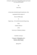 Cover page: A Proactive Approach for Change Management and Control on Construction Projects