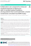 Cover page: Collaborative care compared to enhanced standard treatment of depression with co-morbid medical conditions among patients from rural South India: a cluster randomized controlled trial (HOPE Study)