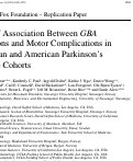 Cover page: Lack of Association Between GBA Mutations and Motor Complications in European and American Parkinson’s Disease Cohorts