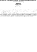 Cover page: Is the listener really listening? Exploring the effect of verbal and gestural speaker
cues on backchanneling