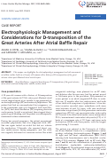 Cover page: Electrophysiologic Management and Considerations for D-transposition of the Great Arteries After Atrial Baffle Repair