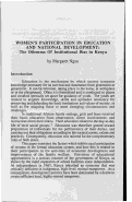 Cover page: Women's Participation in Education and National Development: The Dilemma of Instituational Bias in Kenya