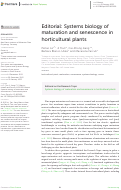 Cover page: Editorial: Systems biology of maturation and senescence in horticultural plants