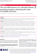 Cover page: The cost-effectiveness of a culturally tailored parenting program: estimating the value of multiple outcomes
