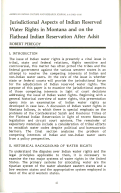 Cover page: Jurisdictional Aspects of Indian Reserved Rights in Montana and on the Flathead Indian Reservation after Adsit