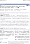 Cover page: Clinical consequences of submicroscopic malaria parasitaemia in Uganda