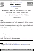 Cover page: Dissipation of ‘dark energy’ by cortex in knowledge retrieval