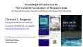 Cover page of Knowledge Infrastructures: The Invisible Foundation of Research Data (Slides and Video)