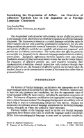 Cover page: Socializing the Expression of Affect: An Overview of Affective Particle Use in the Japanese as a Foreign Language Classroom