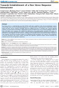Cover page: Towards establishment of a rice stress response interactome.