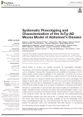 Cover page: Systematic Phenotyping and Characterization of the 3xTg-AD Mouse Model of Alzheimer’s Disease