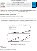 Cover page: Addendum to “An asymptotically distribution-free test of symmetry” [Journal of Statistical Planning and Inference 137 (2007) 799–810]
