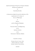 Cover page: Optical and Transport Properties of Organic Molecules: Methods and Applications
