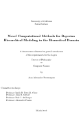 Cover page: Novel Computational Methods for Bayesian Hierarchical Modeling in the Biomedical Domain