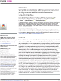 Cover page: Metastatic colorectal adenocarcinoma tumor purity assessment from whole exome sequencing data