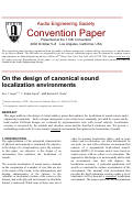 Cover page: On the Design of Canonical Sound Localization Environments