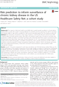 Cover page: Risk prediction to inform surveillance of chronic kidney disease in the US Healthcare Safety Net: a cohort study