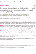 Cover page: Metabolic Dysregulation of the Lysophospholipid/Autotaxin Axis in the Chromosome 9p21 Gene SNP rs10757274.