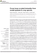 Cover page: Focus issue on plant immunity: from model systems to crop species