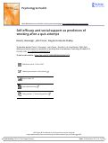 Cover page: Self-efficacy and social support as predictors of smoking after a quit attempt