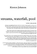 Cover page: streams, waterfall, pool