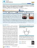 Cover page: Robust Supercooled Liquid Formation Enables All-Optical Switching Between Liquid and Solid Phases of TEMPO.