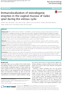 Cover page: Immunolocalization of steroidogenic enzymes in the vaginal mucous of Galea spixii during the estrous cycle