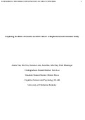 Cover page: Exploring the Role of Genetics in Self Control:&nbsp;A Replication and Extension Study