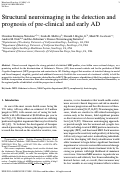 Cover page: Structural Neuroimaging in the Detection and Prognosis of Pre-Clinical and Early AD