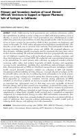 Cover page: Primary and Secondary Analysis of Local Elected Officials’ Decisions to Support or Oppose Pharmacy Sale of Syringes in California