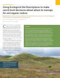 Cover page of Using Ecological Site Descriptions to make ranch-level decisions about where to manage for soil organic carbon