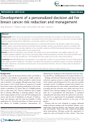 Cover page: Development of a personalized decision aid for breast cancer risk reduction and management.