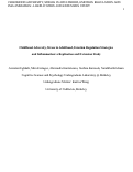 Cover page: Childhood Adversity, Stress in Adulthood, Emotion Regulation Strategies and Inflammation: A Replication and Extension Study