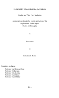 Cover page: Conflict and Third Party Mediation