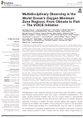 Cover page: Multidisciplinary Observing in the World Ocean’s Oxygen Minimum Zone Regions: From Climate to Fish — The VOICE Initiative