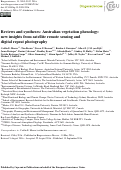 Cover page: Reviews and syntheses: Australian vegetation phenology: new insights from satellite remote sensing and digital repeat photography