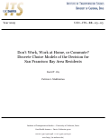 Cover page: Don’t Work, Work at Home, or Commute? Discrete Choice Models of the Decision for San Francisco Bay Area Residents