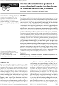 Cover page: The role of environmental gradients in non-native plant invasion into burnt areas of Yosemite National Park, California