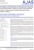 Cover page: The influence of shade allocation or total shade plus overhead fan on growth performance, efficiency of dietary energy utilization, and carcass characteristics of feedlot cattle under tropical ambient conditions