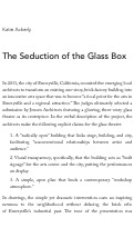 Cover page: The Seduction of the Glass Box