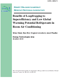 Cover page: Benefits of Leapfrogging to Superefficiency and Low Global Warming Potential Refrigerants in Room Air Conditioning