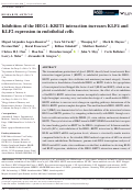 Cover page: Inhibition of the HEG1–KRIT1 interaction increases KLF4 and KLF2 expression in endothelial cells