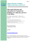 Cover page: Microgrid Selection and Operation for Commercial Buildings in California and New York States