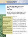 Cover page: Cover Cropping and Conservation Tillage in California Processing Tomatoes