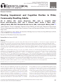 Cover page: Hearing Impairment and Cognitive Decline in Older, Community-Dwelling Adults.
